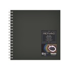 Альбом для графики 300 x 300 мм, 40 листов на спирали Fabriano BlackDrawingBook, 190 г/м², чёрный - Фото 1