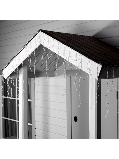 Гирлянда «Бахрома» 3×0.6 м, IP44, УМС, белая нить, 160 LED, свечение синее, мерцание белым, 220 В