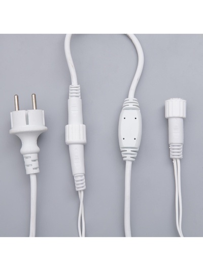 Гирлянда «Бахрома» 3×0.6 м, IP44, УМС, белая нить, 160 LED, свечение синее, мерцание белым, 220 В