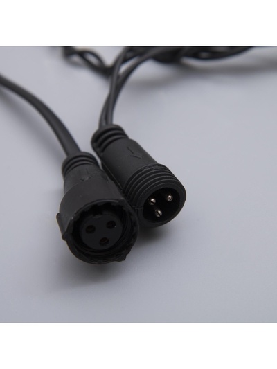 Гирлянда «Бахрома» 3×0.6 м, IP44, УМС, тёмная нить, 160 LED, свечение белое, мерцание белым, 220 В