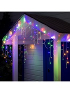 Гирлянда «Бахрома» 3 × 0.6 м, IP44, УМС, белая нить, 160 SMD-LED, свечение мульти, 220 В 3584182 - фото 319918823