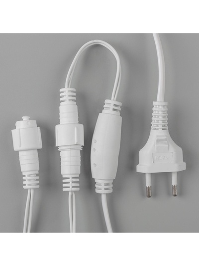 Гирлянда «Бахрома» 3×0.6 м, IP44, УМС, белая нить, 160 SMD-LED, свечение мульти, 220 В