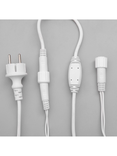 Гирлянда «Бахрома» 3×0.6 м, IP44, УМС, белая нить, 160 SMD-LED, свечение синее, 220 В