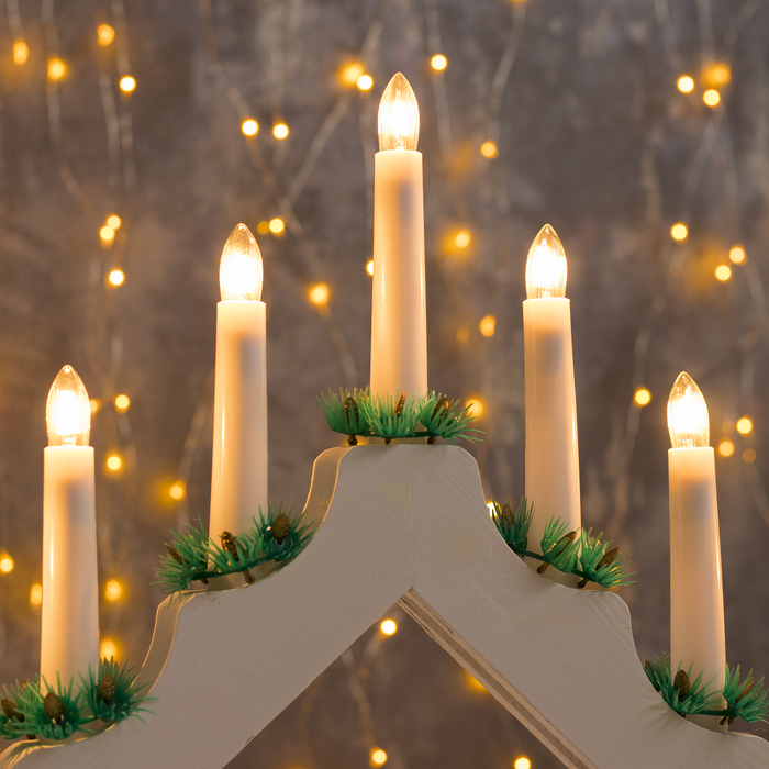 Светодиодная фигура «Рождественская горка» 39 × 31 × 5 см, дерево, 220 В, свечение тёплое белое - фото 1899632953