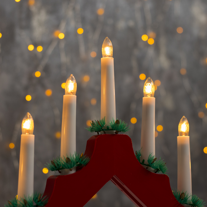 Светодиодная фигура «Рождественская горка» 39 × 31 × 5 см, дерево, 220 В, свечение тёплое белое - фото 1898157598