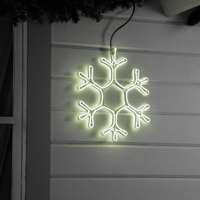 Неоновая фигура «Снежинка», 40 см, 360 LED, 220 В, свечение белое - Фото 1