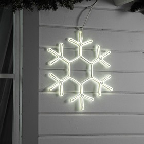 Неоновая фигура «Снежинка», 50 см, 480 LED, 220 В, свечение белое