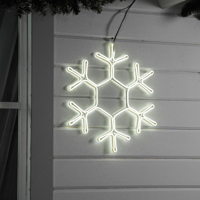 Неоновая фигура «Снежинка», 50 см, 480 LED, 220 В, свечение белое - Фото 1