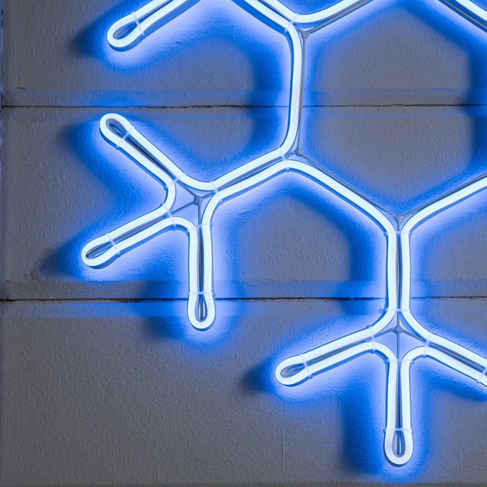 Неоновая фигура «Снежинка», 50 см, 480 LED, 220 В, свечение синее - фото 1908412930