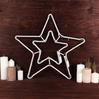 Фигура из неона "Звезда двойная", 51х51 см, 360 LED, 220V, БЕЛЫЙ-СИНИЙ - Фото 2