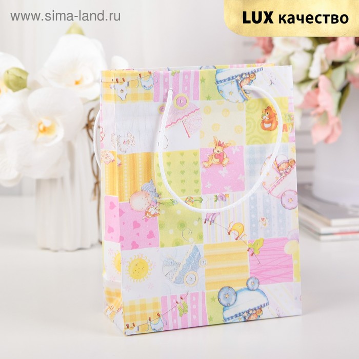 Пакет крафт "Детский", люкс, 21,5 х 16 х 7 см - Фото 1