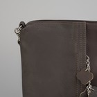 Сумка женская, 2 отдела на молнии, наружный карман, регулируемый ремень, цвет коричневый/серый - Фото 4