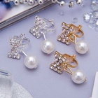 Клипсы для ушей QF «Грация», бантики с бусиной, цвет МИКС (комплект 2 шт) - фото 54701099