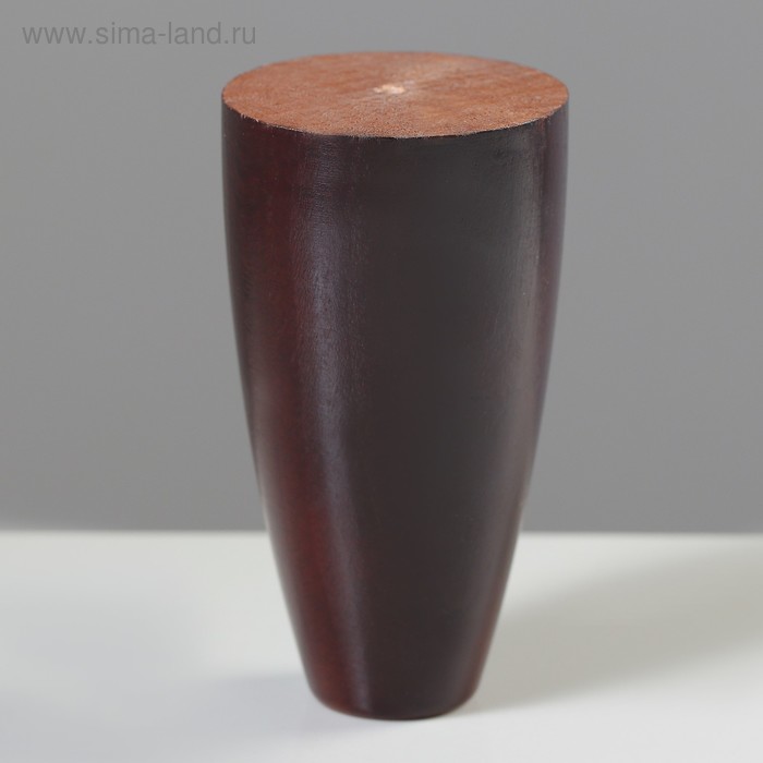 Ножка мебельная "Конусная", цвет темный орех, D-55x28 мм, H-100 мм - Фото 1