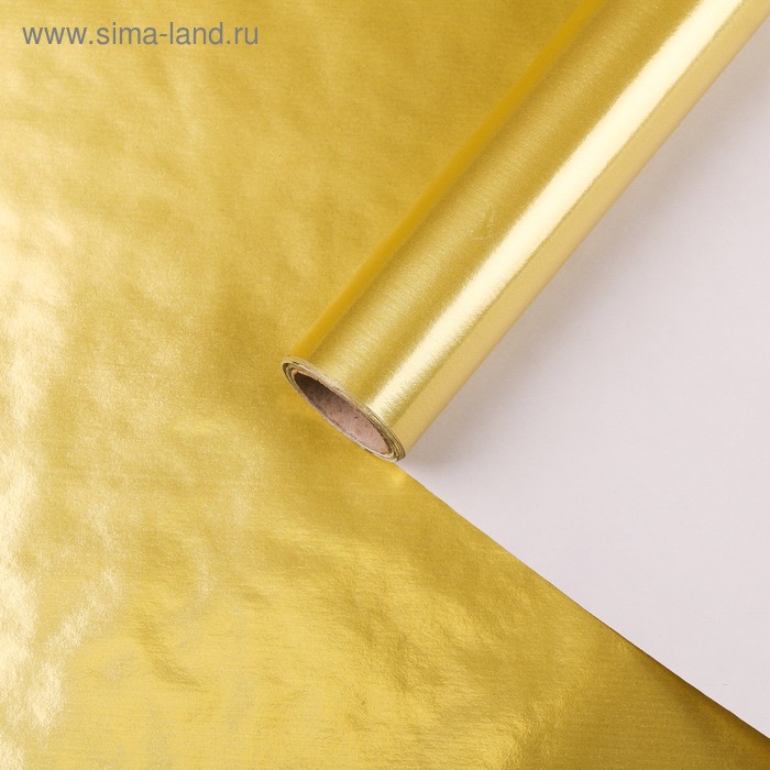 Бумага для декорирования, RIBBED, металлизированная, золотой, 0,7 х 10 м - Фото 1