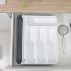 Лоток раздвижной, цвет белый/антрацит - Фото 4