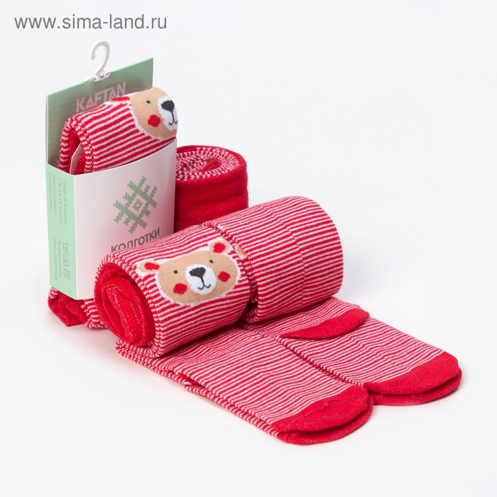 Колготки детские KAFTAN "Мишка" полоска 104-110 см, 4-5 лет 80% хл, 17% п/а,3%эл - Фото 1