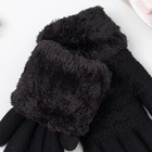 Перчатки женские термо, цвет чёрный, размер 18-20 - Фото 2