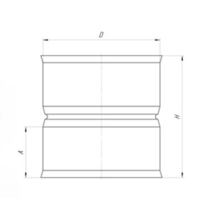 Адаптер, d 115 × 115 мм, нержавейка 1.0 мм