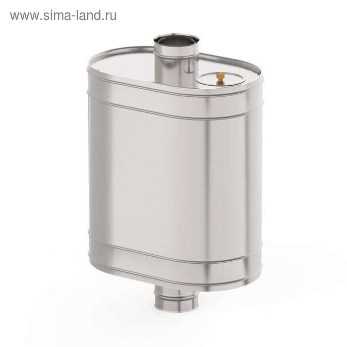 Бак на трубе для печи «УМК», d=130 мм, нержавеющая сталь 0.8 мм (штуцер 3/4), 60 л. - Фото 1