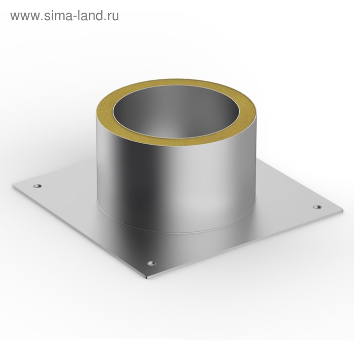 Потолочно проходной узел дымохода «УМК», d=115 мм, тёплый, оцинкованная нержавеющая сталь, круглый - Фото 1