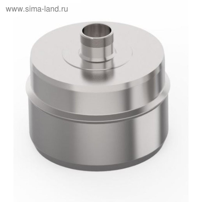 Заглушка внутренняя с конденсатоотводом, d=120 мм, нержавеющая сталь 0.5 мм, штуцер 3/4 - Фото 1