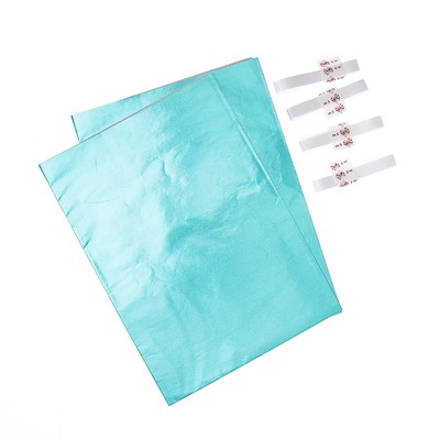 Набор для упаковки, виридан, металлик, крафт, 0,7 х 1 м х 2, лента 15 мм х 3 м х 4