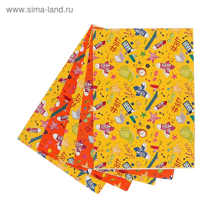 Набор бумаги для декорирования, "Детский №7", 0,7 х 1 м х 5 шт., в ассортименте - Фото 1