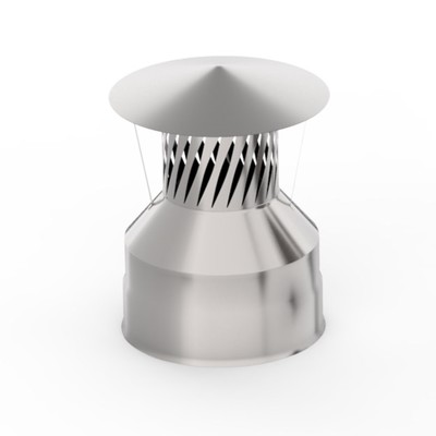 Оголовок для дымохода «УМК», с искрогасителем, d=115×200 мм, нерж/нерж, 0.5 мм/0.5 мм