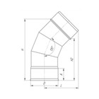 Отвод для дымохода «УМК», 135°, d=180 мм, нержавеющая сталь 0.5 мм - Фото 2