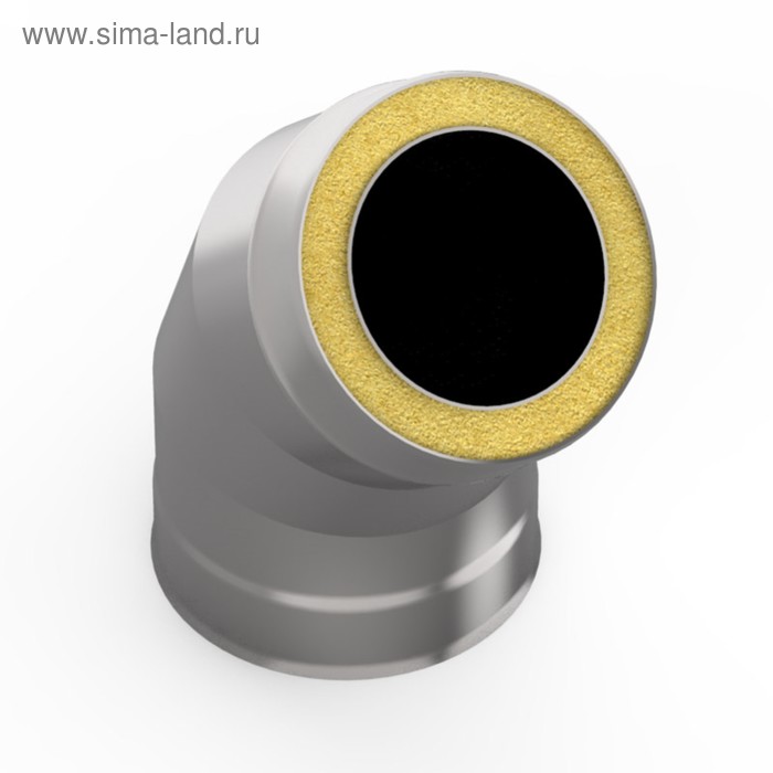 Сэндвич – отвод для дымохода «УМК», 135°, d=130×200 мм, нержавеющая сталь, 1.0 мм/0.5 мм - Фото 1