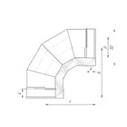 Сэндвич-Отвод 90°, d 120 × 200 мм, нерж/нерж, 1.0 мм/0.5 мм - Фото 2