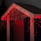 Гирлянда «Бахрома» 3×0.6 м, IP65, УМС, белая нить, 160 LED, свечение красное, 220 В - Фото 1