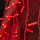 Гирлянда «Бахрома» 3×0.6 м, IP65, УМС, белая нить, 160 LED, свечение красное, 220 В - Фото 2