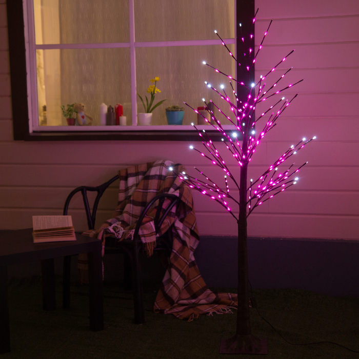 Светодиодное дерево 1.5 м, 224 LED, мерцание, 220 В, свечение розовое - фото 1880426606