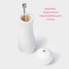 Мельница для специй Доляна «Лофт», 16.5×5 см, керамический механизм, белая - Фото 2