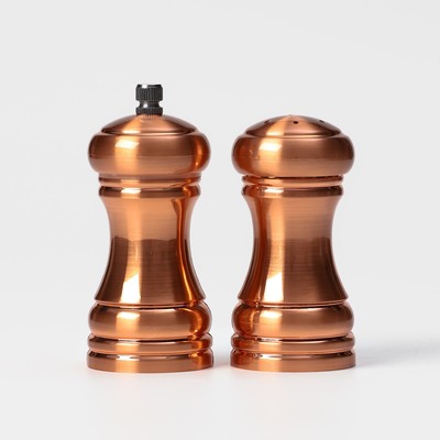 Набор мельниц для соли и перца Доляна, 2 шт., 10×5×10 см, цвет бронзовый
