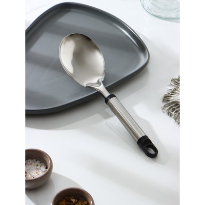 Ложка гарнирная из нержавеющей стали Доляна «Помощник», 26 см, серебристая