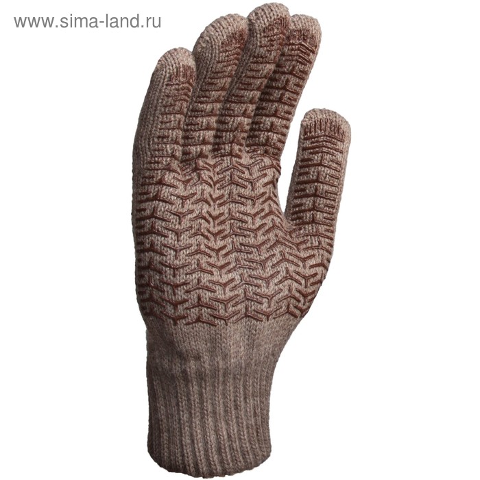 Перчатки шерстяные «Песец» с двухсторонним ПВХ, размер 8 - Фото 1