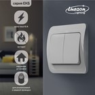Выключатель Luazon Lighting «ЕКБ», 10 А, 2 клавиши, белый - Фото 1