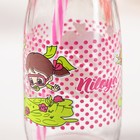 Бутылка 250 мл "Николь. Цветок", с трубочкой, рисунок и цвета МИКС - Фото 3