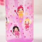 Бутылка для воды пластиковая «Феи», 430 мл, цвет розовый - Фото 3