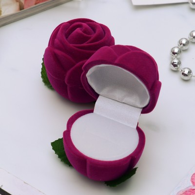 Футляр под кольцо "Роза малая" 4*4*5см, цвет розовый