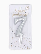 Свеча для торта цифра «Серебряная», 5.5 см, цифра 7 - Фото 3