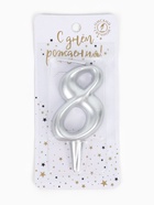 Свеча для торта цифра «Серебряная», 5.5 см, цифра 8 - Фото 3