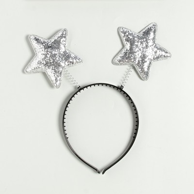 Карнавальный ободок «Звёзды», серебряный