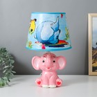 Лампа настольная с абажуром "Слонёнок розовый" Е14 40W 32,5х20х20 см - фото 8736141