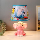 Лампа настольная с абажуром "Слонёнок розовый" Е14 40W 32,5х20х20 см - Фото 2