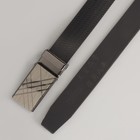 Ремень мужской, пряжка зажим металл, ширина - 2,2 см, цвет чёрный - Фото 3