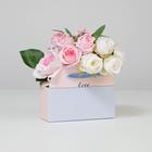Коробка для цветов складная «love», 17 × 13 × 7 см - Фото 1